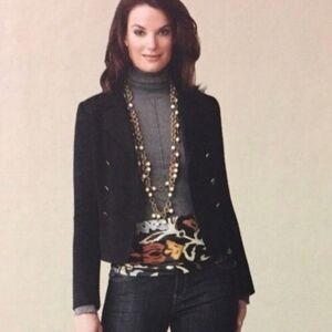CAbi Black Double Breasted Lined Blazer Style#690 Size 6